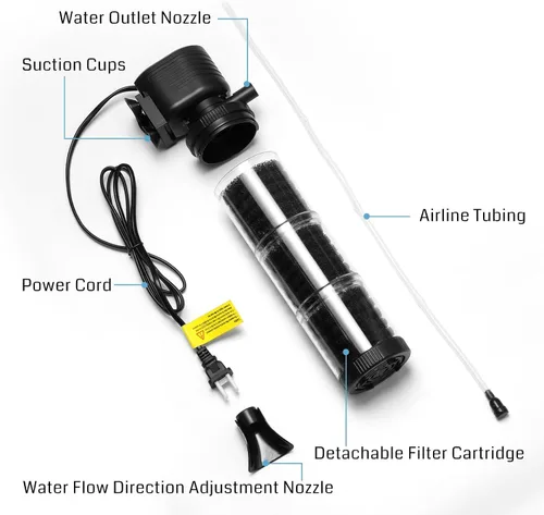 Miniatura 3 de SainSmart XpertMatic - Filtro de acuario para tanque de 70 a 120 galones, filtro interno para tanque de peces con bomba de agua, filtro de esponja