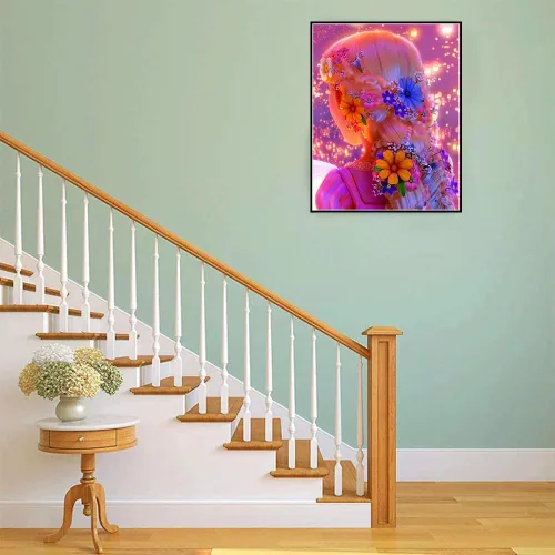 Miniatura 4 de MMAHD Kits de pintura de diamantes para adultos, arte de diamantes redondo 5D para niñas, perfecto para relajación y decoración de pared del hogar