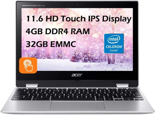 Acer Laptop Chromebook Spin 311 convertible con pantalla táctil de 11.6 pulgadas, 32 GB de almacenamiento, color plateado (CP311-3H-K23X)