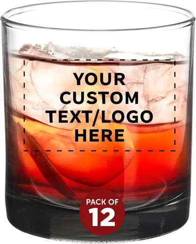 Miniatura 18 de DISCOUNT PROMOS Lexington Rocks Vaso de Whiskey 10.5 oz, Juego de 12, Paquete a Granel - Perfecto para Scotch, Bourbon, Whiskey, Cóctel - Negro