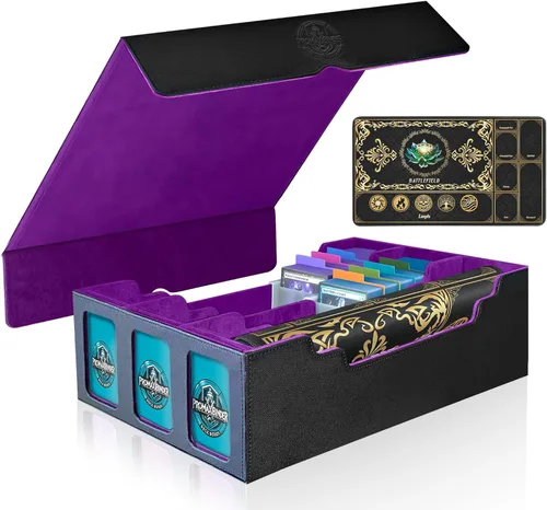 Miniatura 14 de PROMAXIBINDER MTG Commander - Caja de baraja con 2 divisores, se adapta a más de 100 tarjetas de una sola funda, caja de cubierta mágica de imán