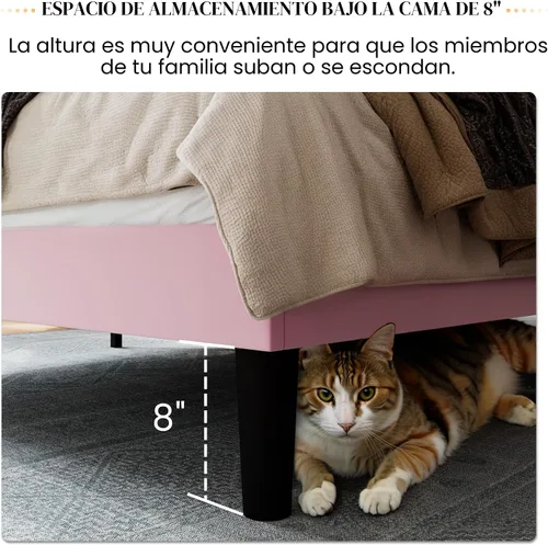 Miniatura 7 de SHA CERLIN Base de cama de terciopelo de tamaño matrimonial con cabecera capitoné de canal vertical, plataforma tapizada con listones de madera,