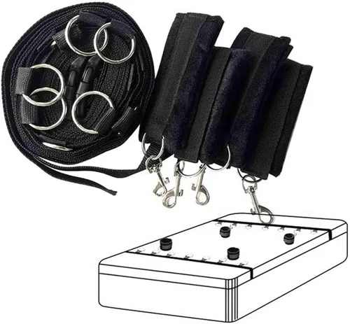 Miniatura 7 de Correas de sujeción de cama para cama de tamaño King, juego de adultos, tamaño Queen, amarras sexuales para adultos, parejas de restricciones