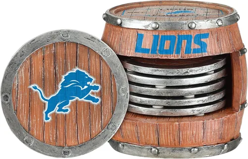 Miniatura 6 de FOCO NFL Team Logo 5-Pack Barrel Beverage Drink Coaster Set