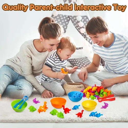 Miniatura 5 de Juguetes de Dinosaurios para Contar Juegos de Correspondencia con Tazones de Clasificación Juguete de Clasificación para Niños Pequeños Actividades