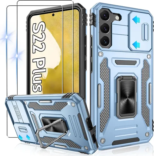 Miniatura 114 de Gritup para Samsung Galaxy S22 Funda con protectores de pantalla HD de 2 paquetes y cubierta deslizante para la cámara, protección contra caídas