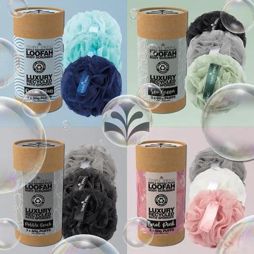 Miniatura 8 de Temple Spring Esponja de malla suave para ducha, paquete de 3 (2.12 onzas cada uno), exfoliante corporal suave para espuma rica y piel suave