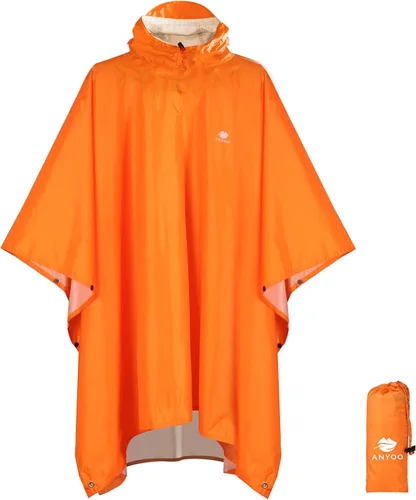 Miniatura 75 de ANYOO Poncho de lluvia con capucha para adultos, impermeable, ligero, para hombres y mujeres, chaqueta de lluvia reutilizable para emergencias al