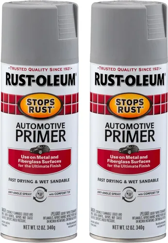 Miniatura 21 de Rust-Oleum 2081830 - Spray de imprimación para automóvil que detiene el óxido, 12 onzas, gris claro plano