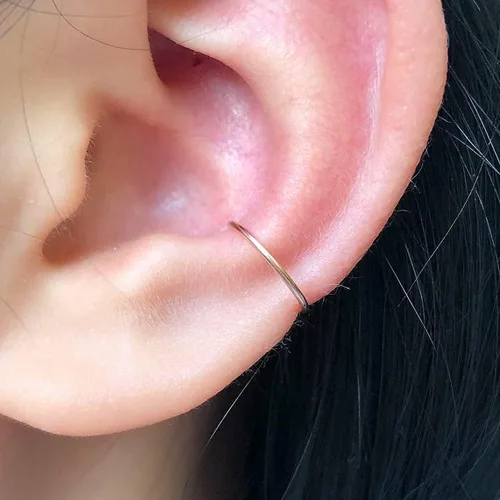 Miniatura 132 de Small Gold or Sterling Silver Huggie Hoop Earrings for Women Cartilage Nose Helix Tragus