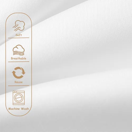 Miniatura 6 de Urby Delantales de cintura/medio para mujer con bolsillos talla grande delantal XL XXL o cintura W40+, mandiles para mujer para trabajo Blanco