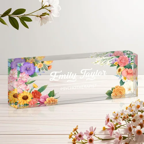 Miniatura 13 de Placa de nombre personalizada para escritorio, letrero de nombre de escritorio acrílico personalizado, regalos de agradecimiento de oficina
