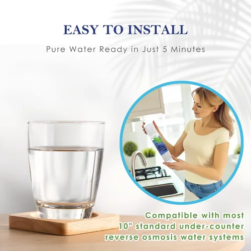 Miniatura 5 de Reemplazo de filtros de agua RO de ósmosis inversa de 3 etapas con certificación NSF Universal 10 "Sistema de filtro de agua compatible