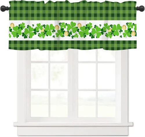 Miniatura 14 de Cortinas Cenefa Verde Salvia Floral Cocina con Bolsillo para Barra Paneles Cortos Acuarela Hojas de Eucalipto Retro Tratamiento de Ventana Cortinas