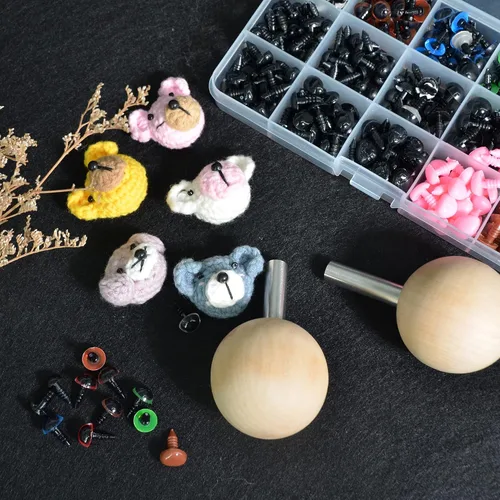 Miniatura 3 de UPTTHOW Herramienta auxiliar para fijar ojos y arandelas de seguridad, ojos y narices de muñeca para amigurumi, ojos de oso arreglar, utensilios