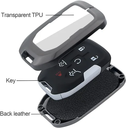 Miniatura 3 de KESENLOE Funda para llavero GMC con llavero Airtag, carcasa de metal para llave de automóvil, protección completa para Chevrolet Chevy Silverado