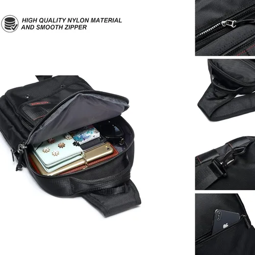 Miniatura 5 de NICGID Bolsos de bandolera, mochilas de hombro para el pecho, bolsos cruzados, bolsa de pecho al aire libre, mochila de viaje para hombres y mujeres
