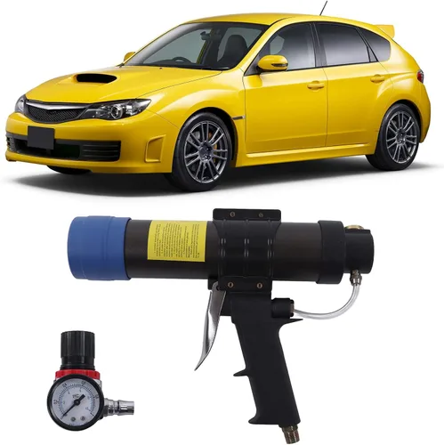 Miniatura 4 de Pistola de calafateo neumática 10.5 fl oz Pistola selladora ajustable 0.4-0.7 MPa 24-Boquilla Aplicador de pegamento de vidrio Herramienta