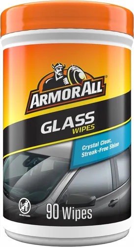 Armor All Toallitas de limpieza de vidrio para automóviles de Armor All, limpiador de vidrio automotriz para película y suciedad, 90 unidades