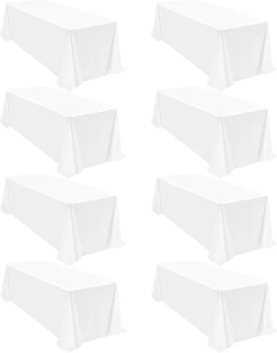 Miniatura 35 de Pesonlook - Paquete de 12 manteles rectangulares de 60 x 102 pulgadas, color beige, para mesas rectangulares de 6 pies, mantel de tela lavable