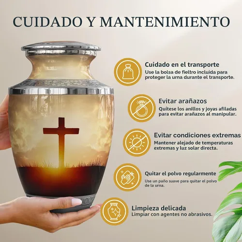 Miniatura 8 de Urna cruzada trascendente para cenizas para mujeres/hombres, urnas de cremación para cenizas humanas, mujeres adultas/hombres, capacidad de 200