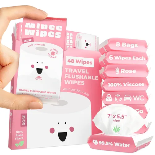 Miniatura 11 de Impossibly Compact - Toallitas desechables de viaje, 99.5% de agua y aloe, seguras para pieles sensibles e hipoalergénicas, esenciales de viaje