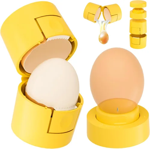 Innovador abridor de cáscaras de huevo 2 en 1, galleta peladora de huevos duros con perforador, lindo separador de huevos para huevos crudos,