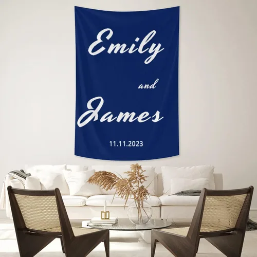 Miniatura 9 de Tapiz de boda personalizable con nombre y foto, colgante de pared personalizado para boda, tapiz de pared personalizado, decoración del hogar, tapiz