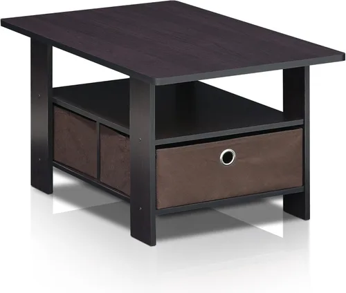 Miniatura 4 de Furinno Andrey - Mesa de café con cajón, color nogal oscuro