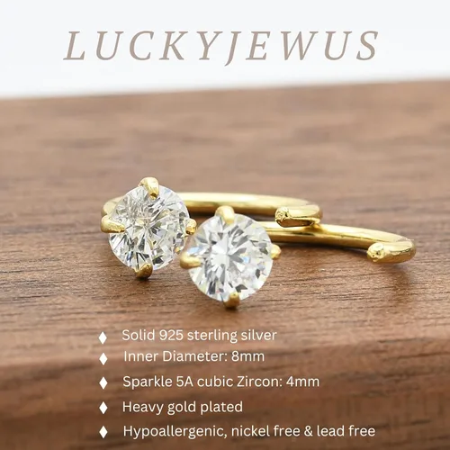 Miniatura 43 de Aretes pequeños de plata de ley 925 para mujer