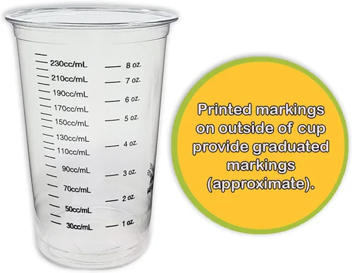 Miniatura 3 de 20 vasos de plástico transparente graduados desechables de 8 onzas para mezclar pintura, manchas, epoxi, resina
