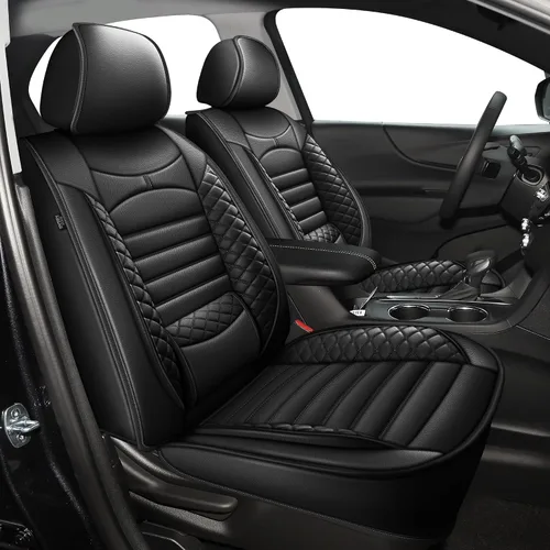 Miniatura 27 de Fundas de asiento de auto para Ford Fusion 2010-2020: juego completo de fundas protectoras de asiento impermeables de piel sintética compatible