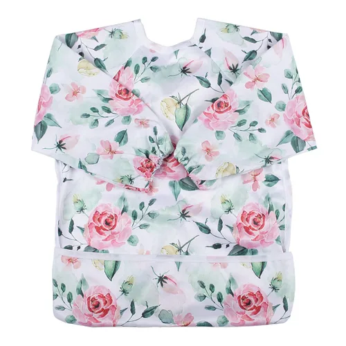 Miniatura 20 de Babero de bebé manga camisa con bolsillo 1-3 años pintura para niñas (Flamingo Cactus)