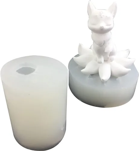 Miniatura 3 de Molde de resina epoxi con forma de zorros de nueve colas, antiadherente, vela perfumada, molde de silicona, manualidades de yeso, herramienta