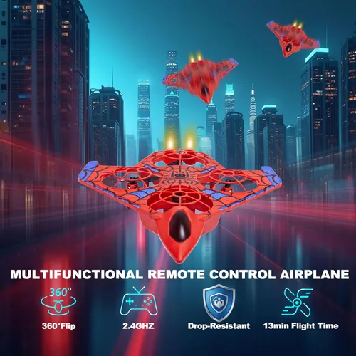 Miniatura 6 de Avión de control remoto, avión RC para adultos con luces LED de 360° Flip Fighter Jet Drone Flying Toys Fácil de volar para principiantes de 14 años