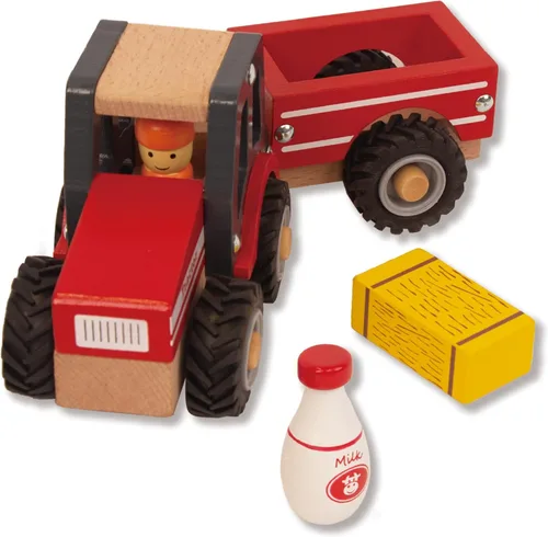Miniatura 7 de Juguetes de tractor de madera para niños pequeños de 1 a 3 años, juguetes de vehículos para bebés, juguetes de mano para niños y niñas de 1, 2, 3