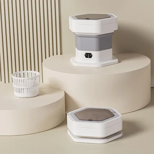Miniatura 2 de Lavadora plegable, mini lavadora compacta, lavadora portátil con secadora de limpieza profunda, pequeña lavadora eléctrica para ropa