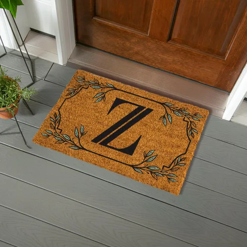 Miniatura 58 de Evergreen Flag Alfombra de puerta de fibra de coco monograma Letra B Alfombra para puerta delantera para interiores y exteriores 71x41 cm