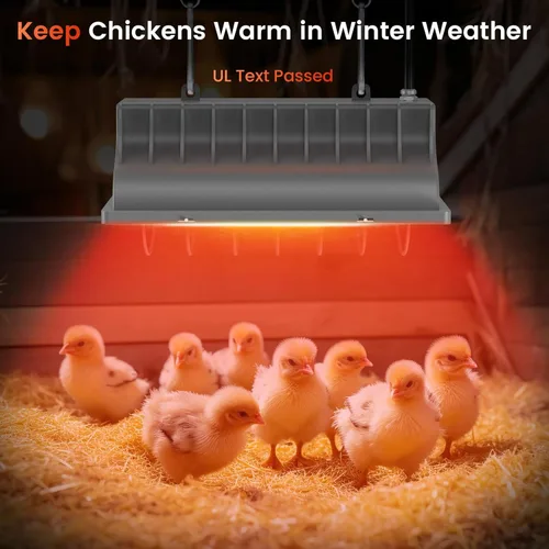 Miniatura 3 de Lámpara de calor para gallinero, calentador de criador de 300 W para pollitos cable de 9.84 pies, placa de calefacción aprobada por UL y lámpara