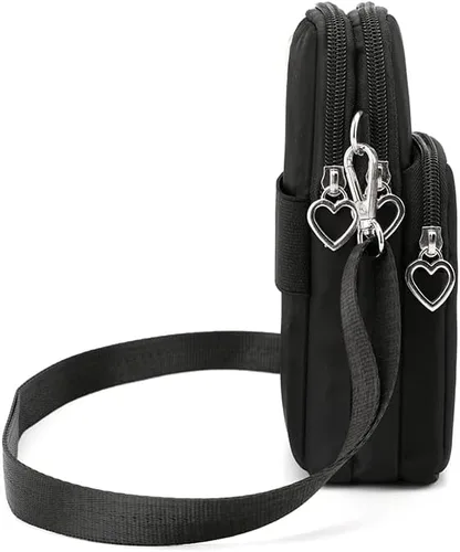 Miniatura 7 de Bolso bandolera espacioso para teléfono celular para iPhone 17 16 Pro Max Samsung Galaxy S25 S24 Ultra A15 A16 A17 (negro)