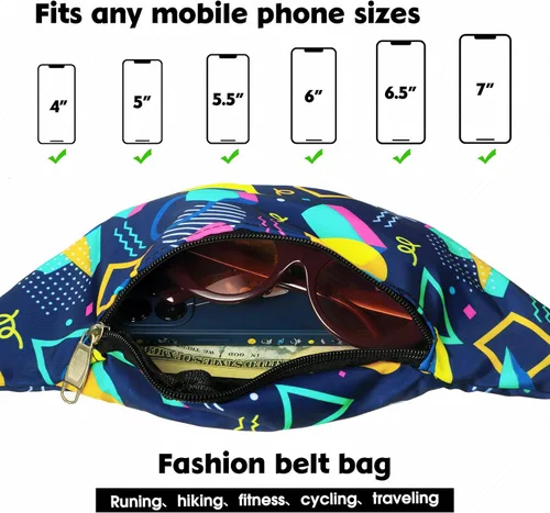Miniatura 3 de 3 Riñoneras de los años 80 y 90, bolsas de cintura retro de neón de los años 80 y 90, accesorios de atuendo para hombres y mujeres, bolsas casuales