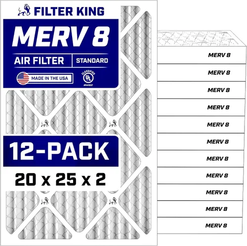 Miniatura 267 de Filter King Filtro de aire de 5.88 x 12.13 x 1 (MERV 8) (paquete de 12) filtros de horno de CA para control de polvo y alergias, fabricados en EE.