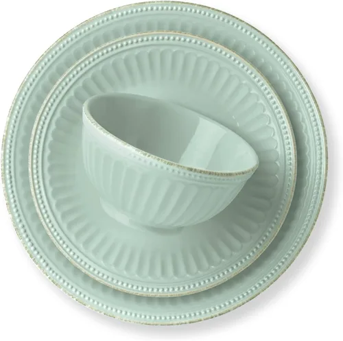 Miniatura 2 de Lenox French Perle Groove Vajilla, gres, ajuste de platos de 12 piezas