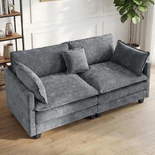 Miniatura 13 de Sofá seccional, cómodo sofá modular de nube, sofá modular de asiento profundo, sofá moderno en la nube, sofás modulares para sala de estar, Beige