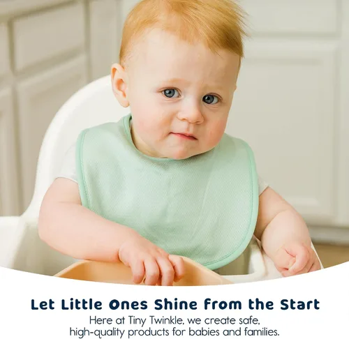 Miniatura 5 de Tiny Twinkle Baby Feeding Bibs - Waterproof and Absorbent Infant Drool and Feeding Baby Bibs Boy Macaron 8