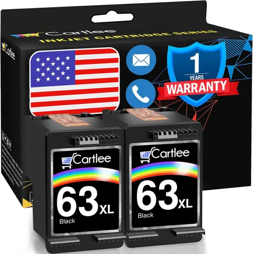Cartlee Cartuchos de tinta remanufacturados de repuesto para HP 63XL 63 XL para Envy 4512 4520 DeskJet 3632 2130 1110 1111 1112 2132 3630 3634 3637