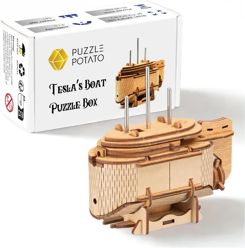Miniatura 8 de Caja de rompecabezas antigravedad PUZZLE POTATO - Rompecabezas 3D para cerebro para adultos - Cofre del tesoro de madera - Caja de rompecabezas
