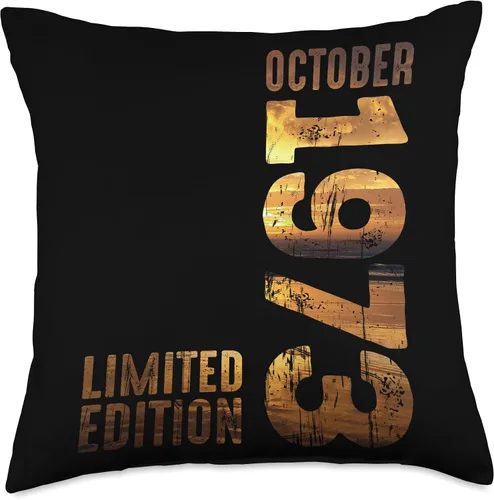Miniatura 4 de Month October 1973 Retro Sunset 1973 Vintage 1973 Since 1973 Throw Pillow