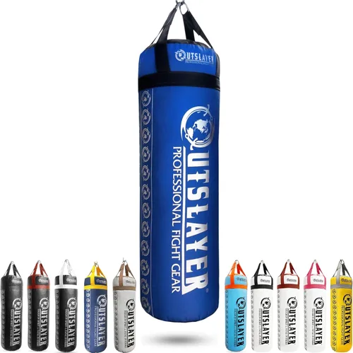 Miniatura 6 de Outslayer Saco de boxeo relleno de 80 libras y MMA fabricado en Estados Unidos Negro