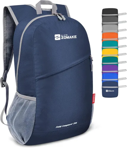 Miniatura 23 de ZOMAKE Mochila ligera y plegable, mochila pequeña para senderismo, resistente al agua, bolsa de día para viajes (azul oscuro)